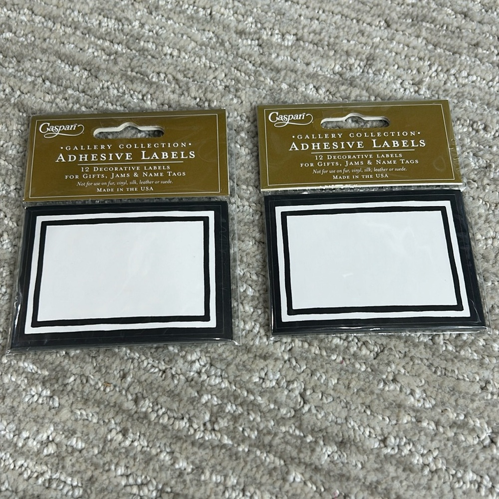 24 Caspari Black & White Adhesive Labels